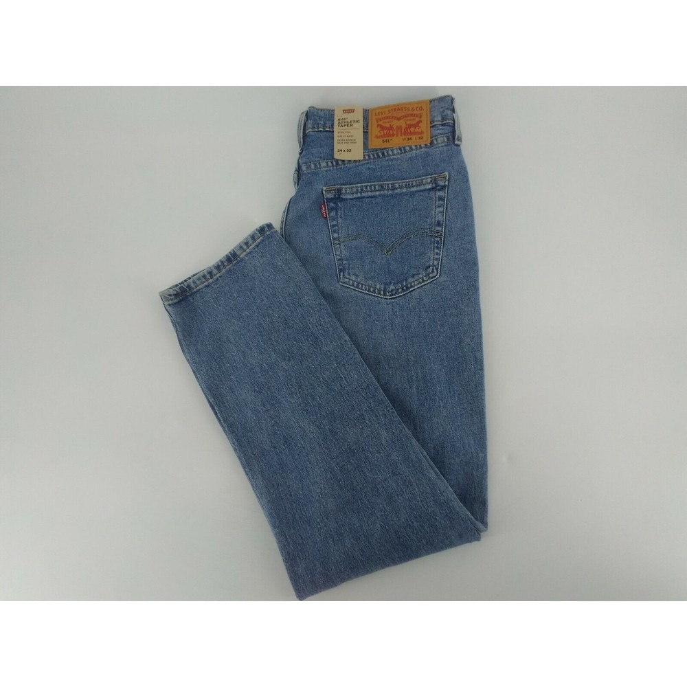 LEVI'S 541 ATHLETIC TAPER DESTRUCTION STRETCH DENIM MENS ZIP FLY NWT - Picture 2 of 2